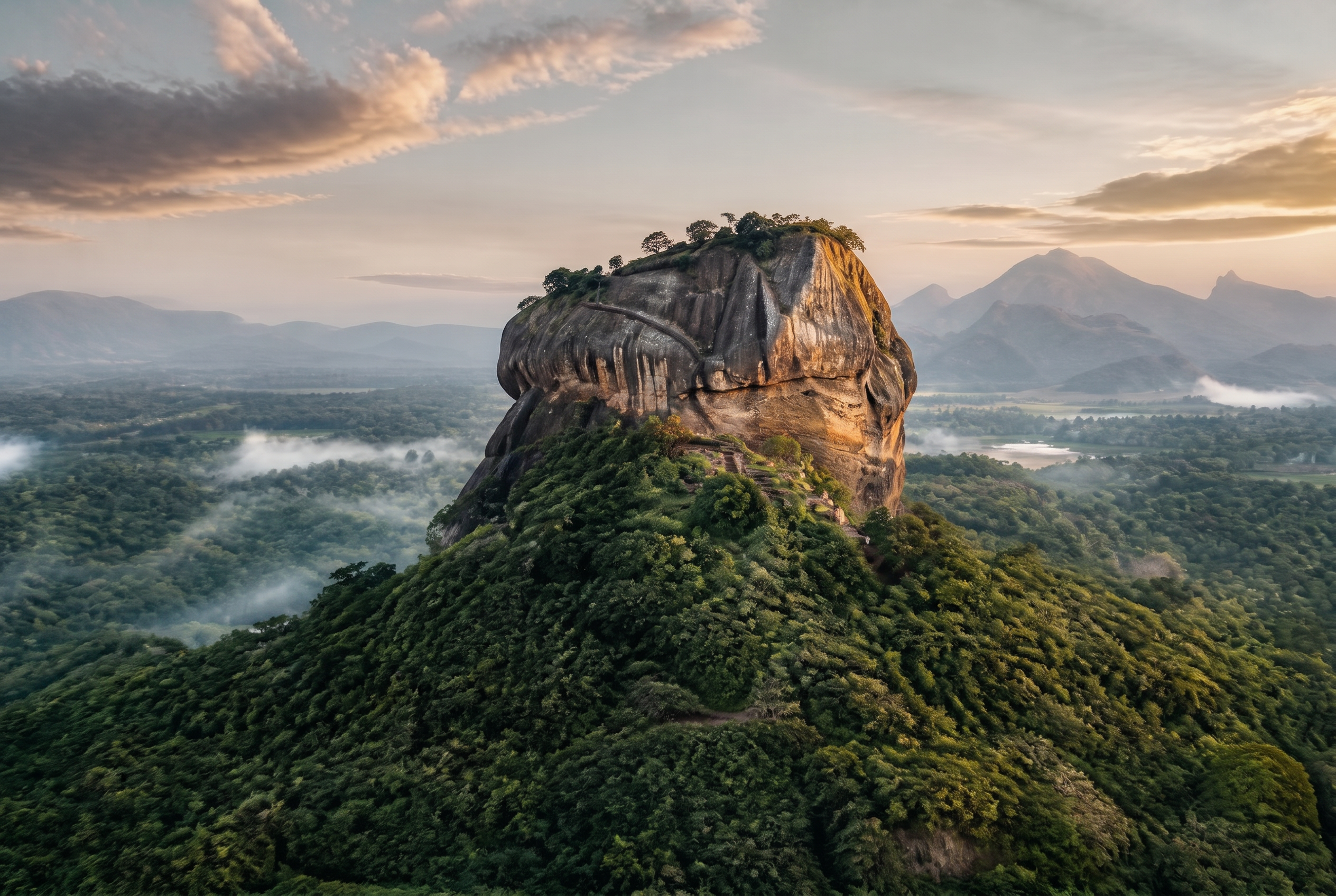 Forteresse de Sigiriya au Sri Lanka au lever du soleil